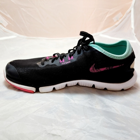 NIKE Flex Supreme TR4 Training Shoe Women's 7 Black Teal Pink Athletic Running - Picture 5 of 13